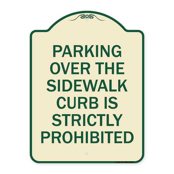 Signmission Parking Over Sidewalk Curb Is Strictly Prohibited Heavy-Gauge Alum Sign, 24" x 18", TG-1824-23403 A-DES-TG-1824-23403 - main